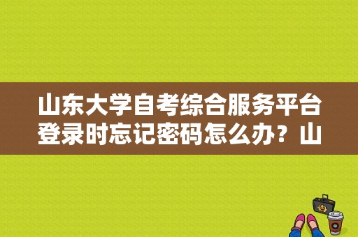 山东大学自考综合服务平台登录时忘记密码怎么办？山东省自考办电话号码