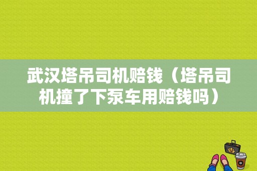 武汉塔吊司机赔钱（塔吊司机撞了下泵车用赔钱吗）